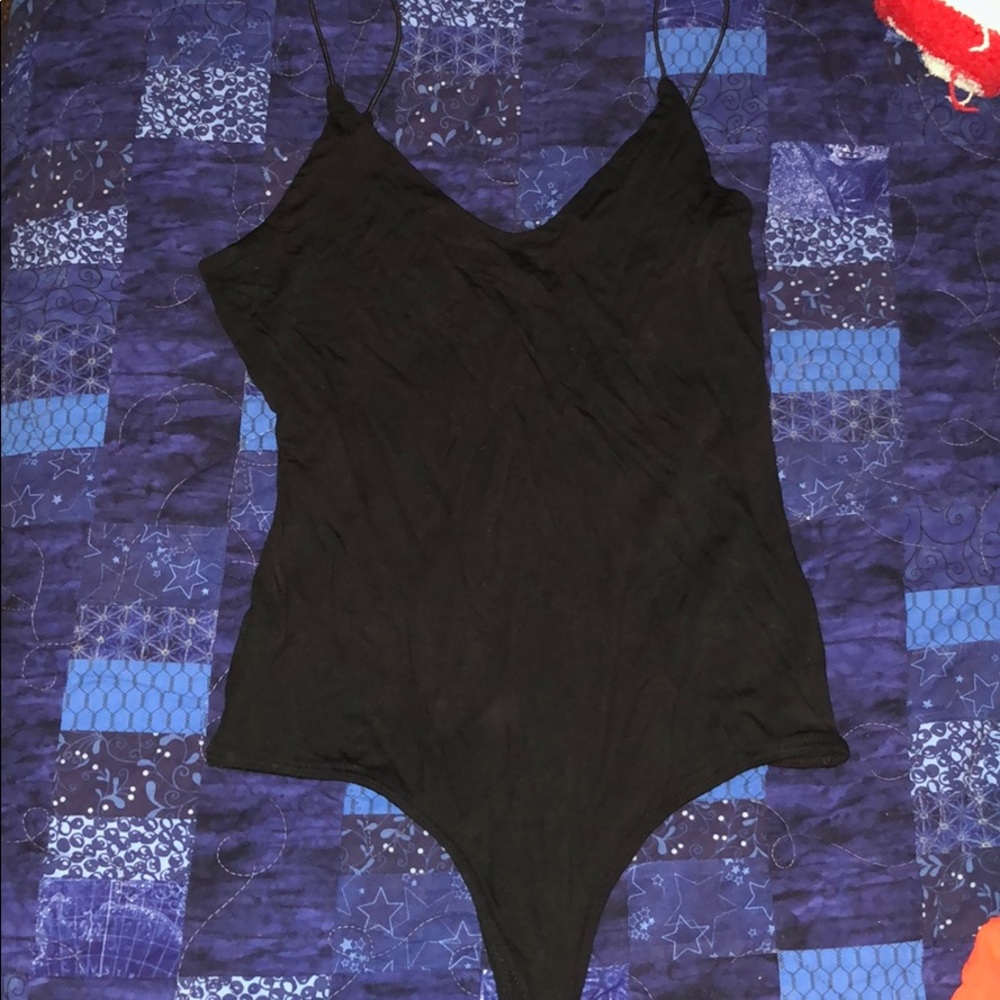 LA hearts Black thong body suit